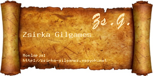 Zsirka Gilgames névjegykártya